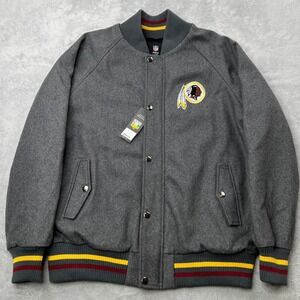 NFL Pro Line Washington Redskins Valor Stadium Wool Jacket Grey 2XL 2 Sided NWT